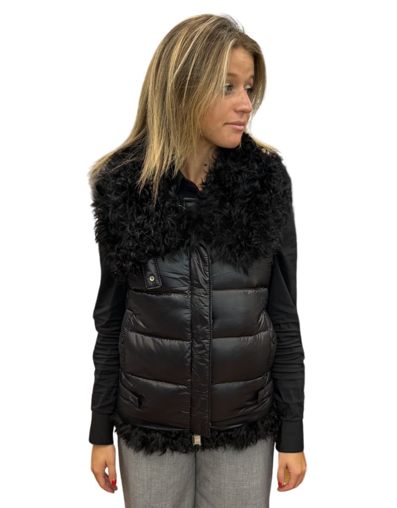 Puffer Down Lamb Vest FK-332 Black