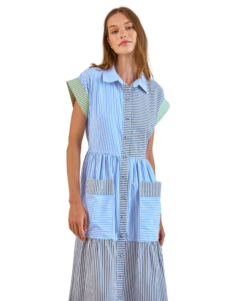 Sarah Dress Croquet Stripe