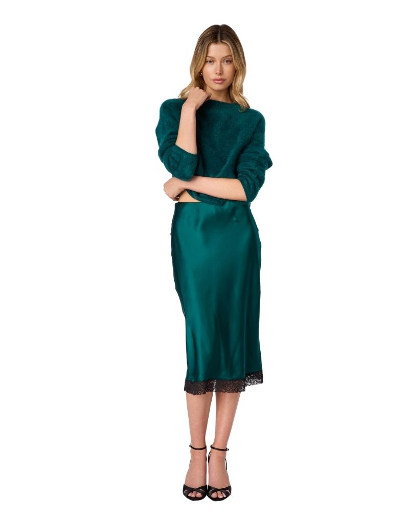 Muriel High Rise Bias Skirt Dark Green H26