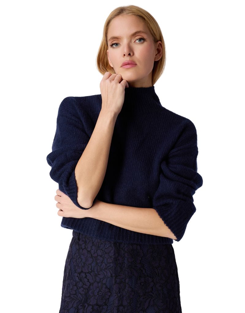 Catherine Cropped Sweater Navy F26
