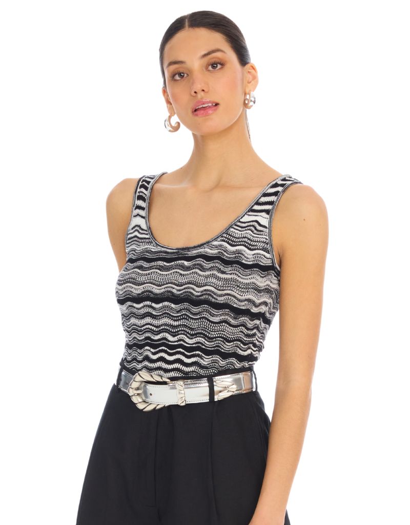 Bianca Tank Black White