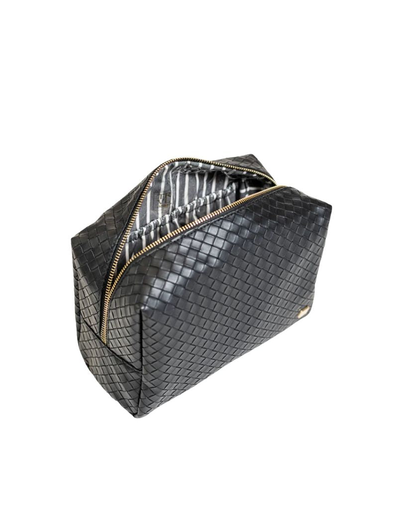 Luxe Everyday Cosmetic Bag Woven Jet