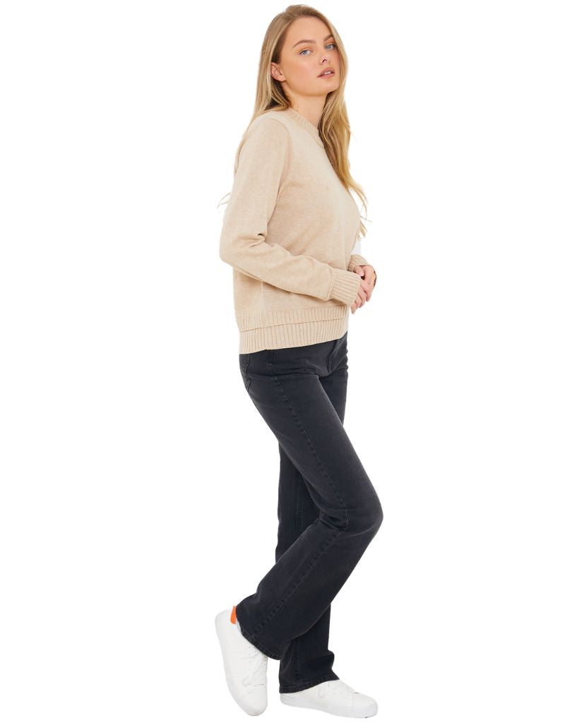 Wispr Double Welt Crew Crema
