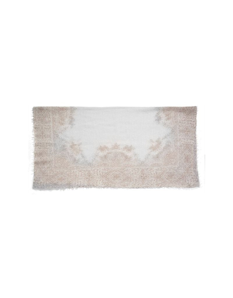 Cashmere Whisper Paisley Neckerchief Ivory Sand