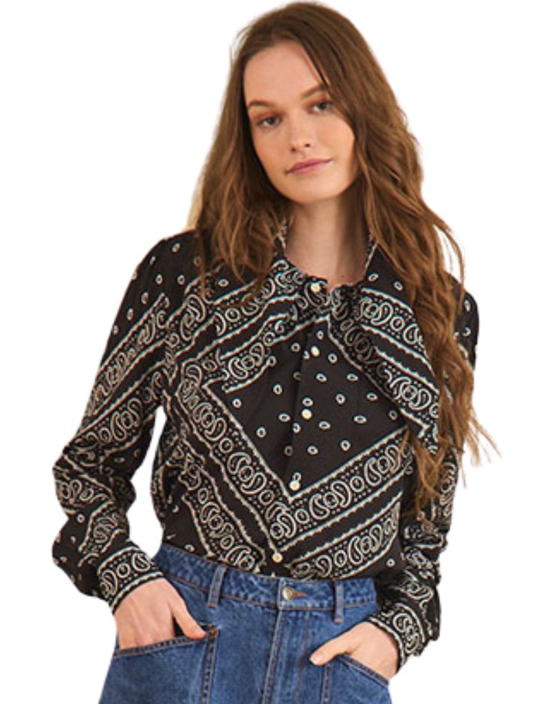 Frances Blouse Aces Wild Black