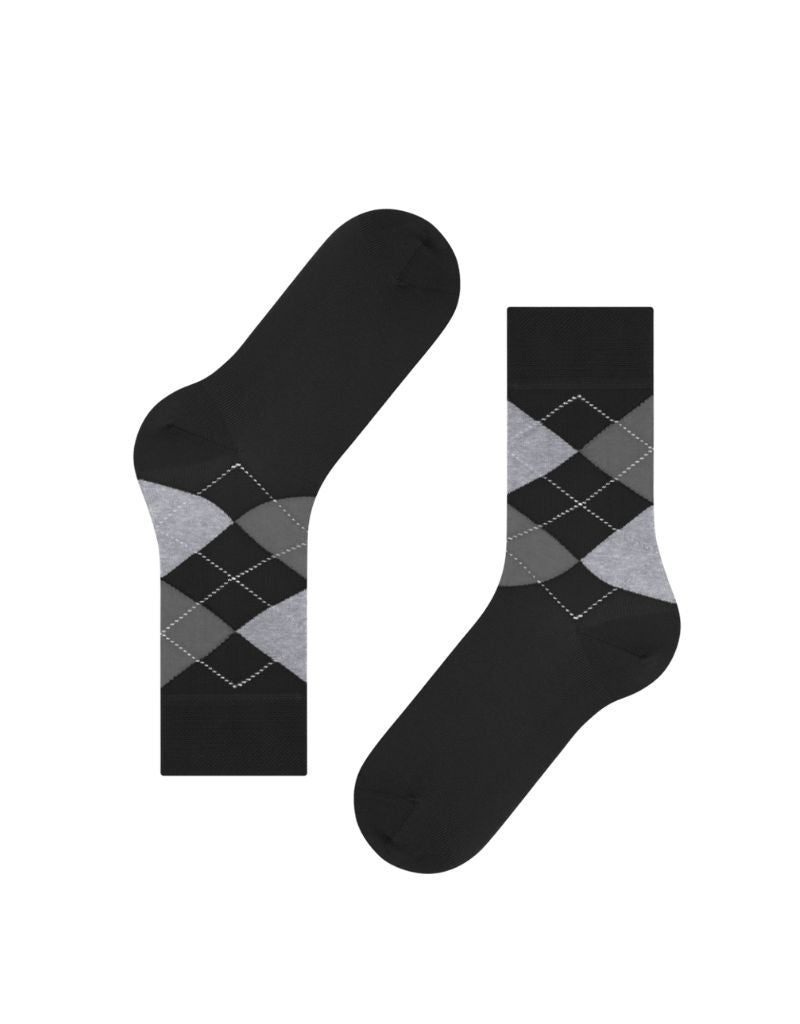 Sensitive Argyle Women Socks 46039 Black