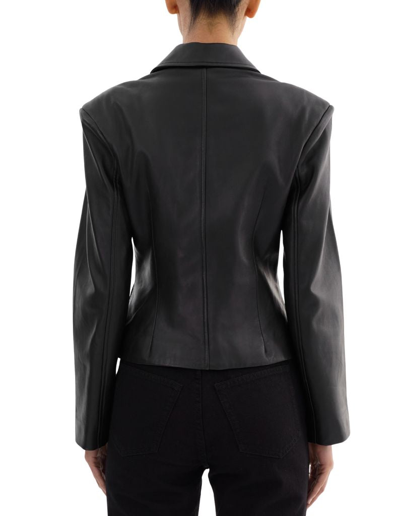 Valentina Black Leather Blazer