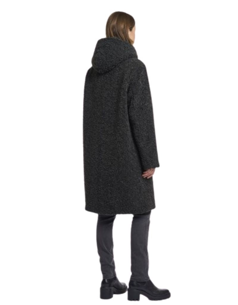 Leonie Teddy Coat with Hood Deep Iron