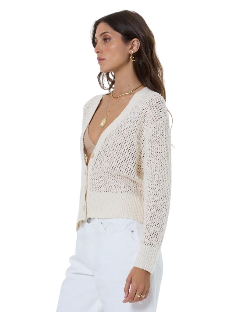 Bradshaw Boucle Cardigan Chalk Solid