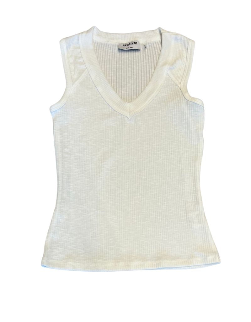 Lenny V Neck Top White