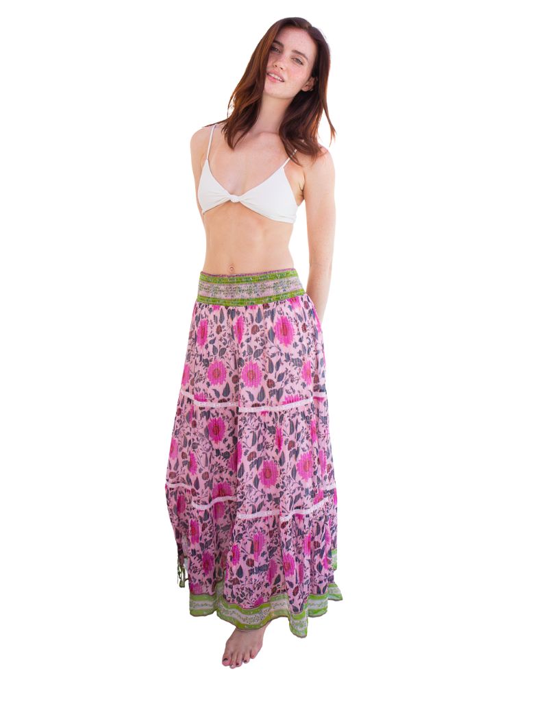 Marni Maxi Skirt Chiffon Lurex Stripe 13