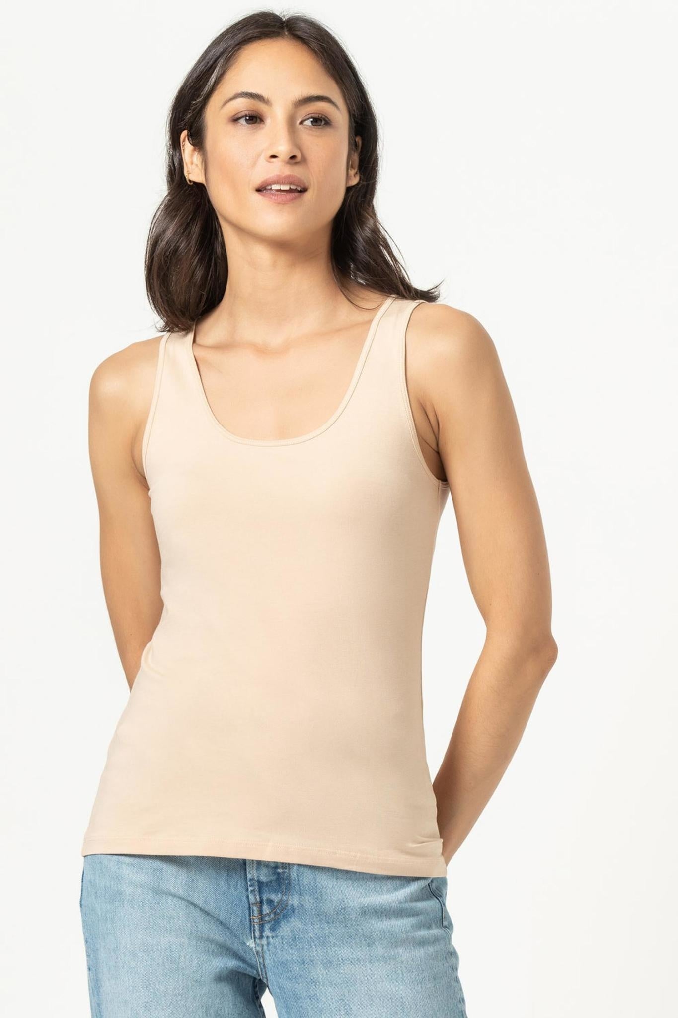 Lilla P Scoop Tank Nude lifestyle image