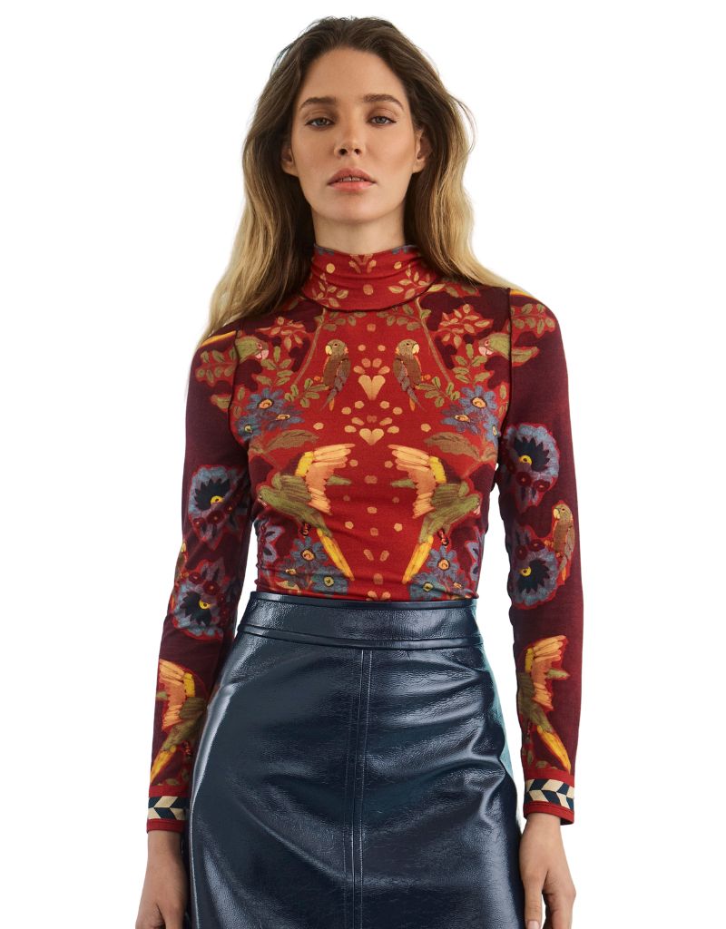 Connor Top Birds of a Feather Maroon F26
