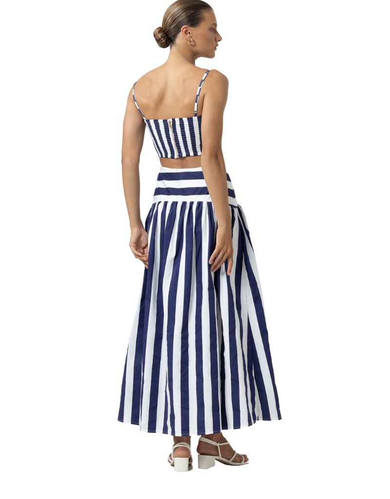 Oliver Poplin Skirt Marine Stripe