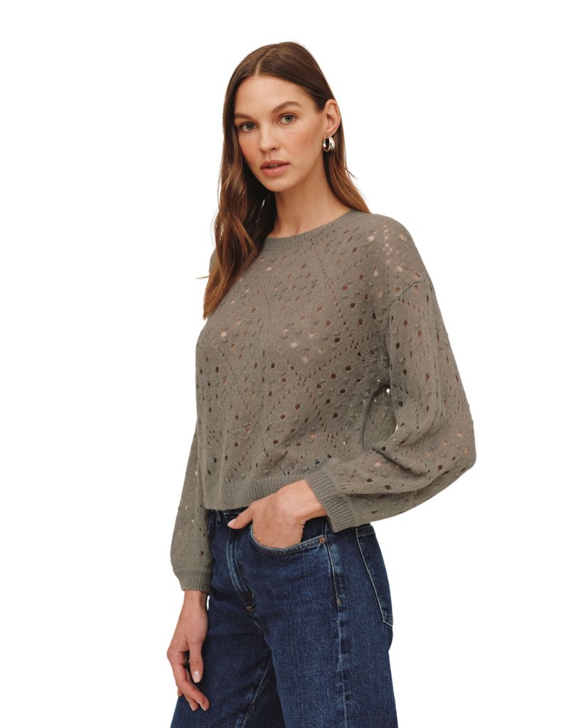 Balloon Sleeve Sweater Shadow Moss