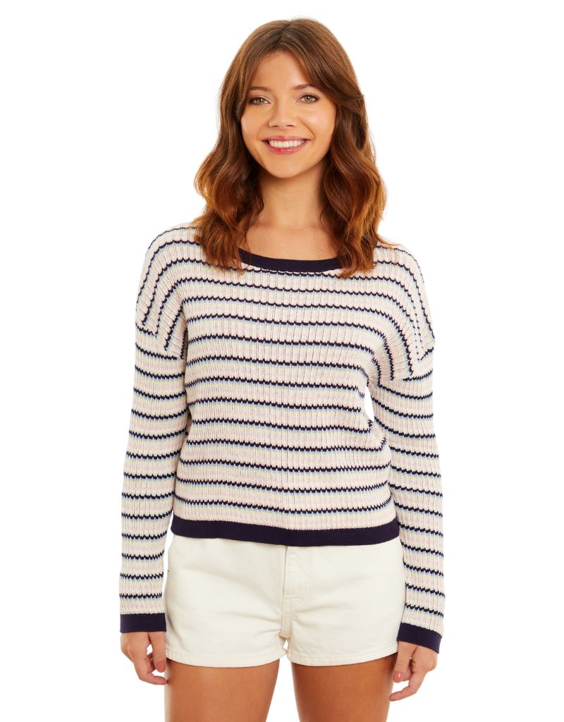 Indi Stripe Crew Navi Multi S26