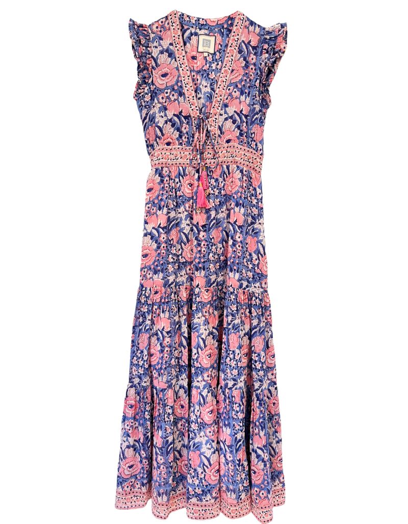 Farrah Maxi Dress Indigo Pink floral 6