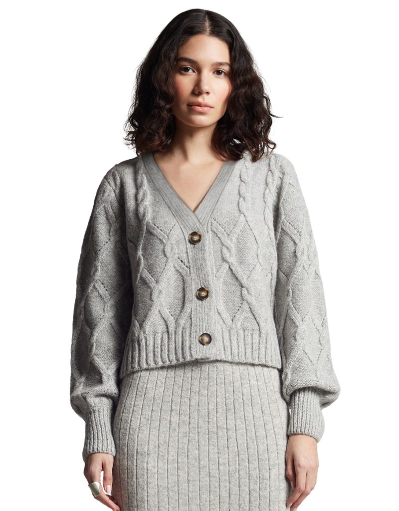 Fara Cardi Pale Grey Melange