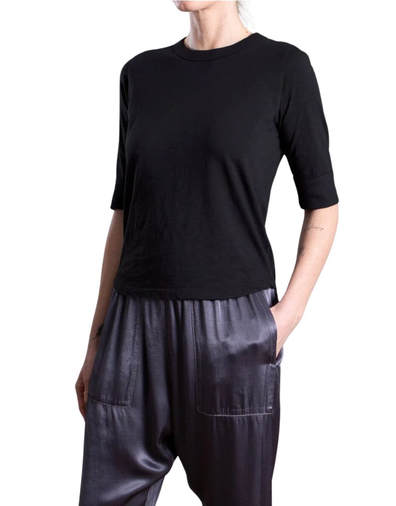 Giada Tee in Supima Slub Black