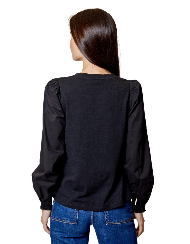 Combo Long Sleeve Top Black