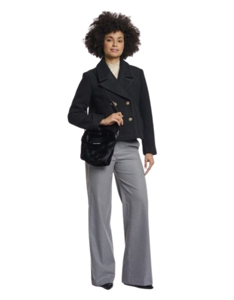 Cheryl Small Faux Fur Crossbody Bag Black