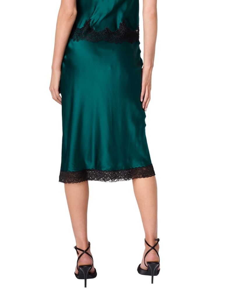 Muriel High Rise Bias Skirt Dark Green H26