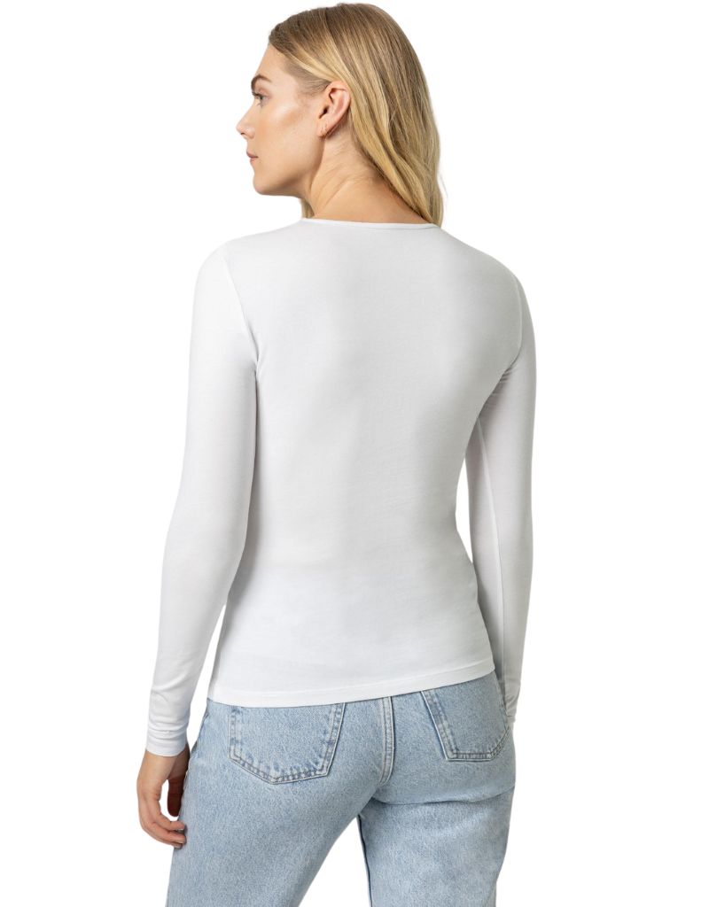 Lilla P Long Sleeve Crew White back view