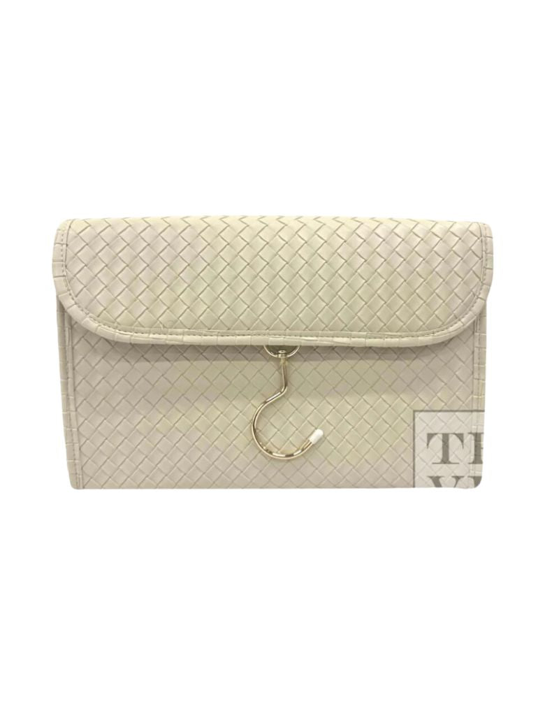Luxe Hanging Toiletry Case Woven Bisque