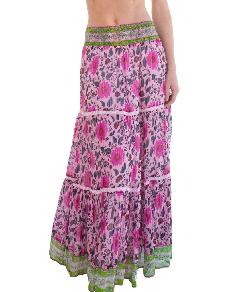 Marni Maxi Skirt Chiffon Lurex Stripe 13