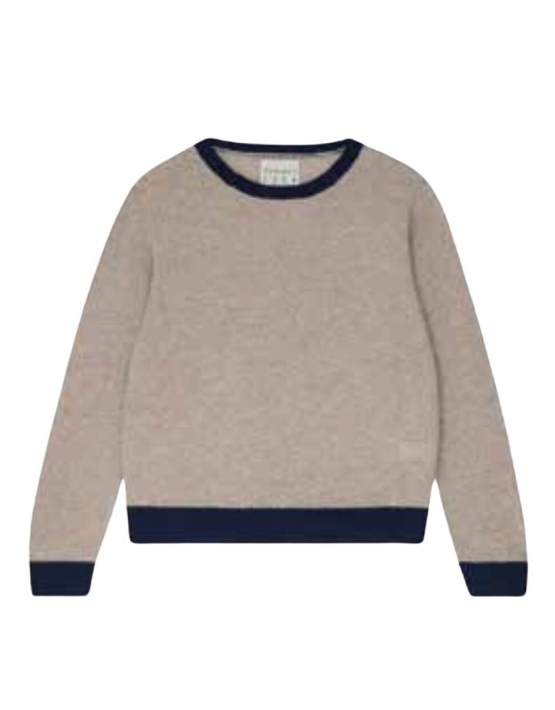 Contrast Crew Organic Light Brown Navy F24