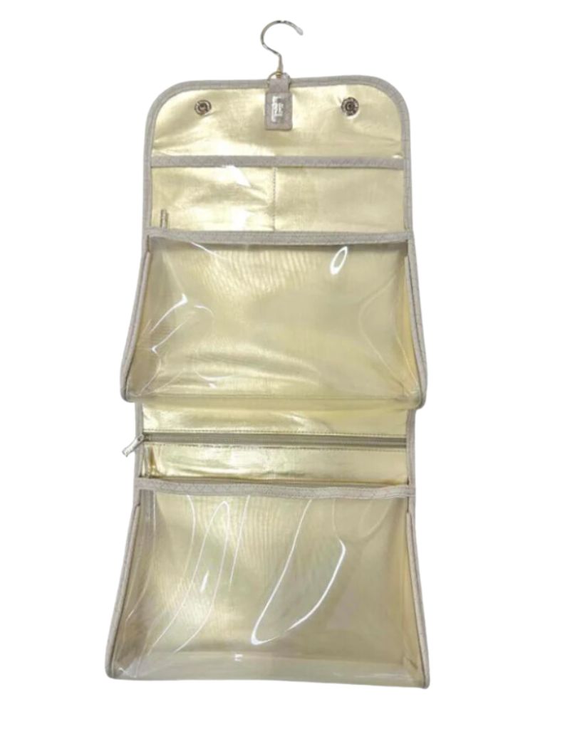 Luxe Hanging Toiletry Case Woven Bisque