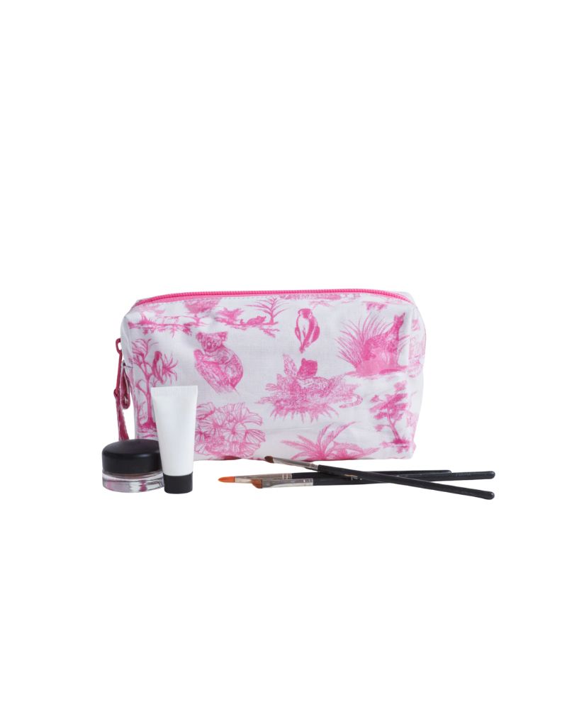 Toile Makeup Bag Pink Small