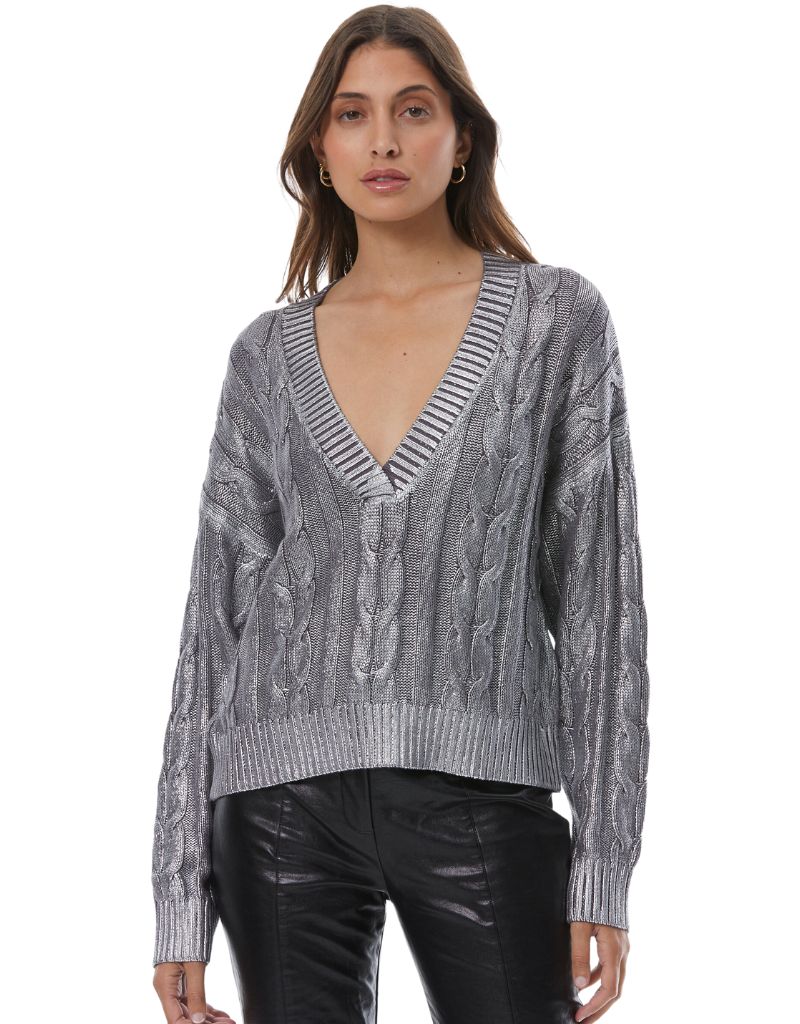 Ellery Cable Sweater Coal