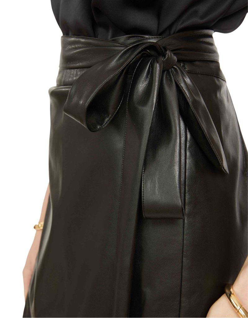 Peyton Skirt in Black Vegan Leather