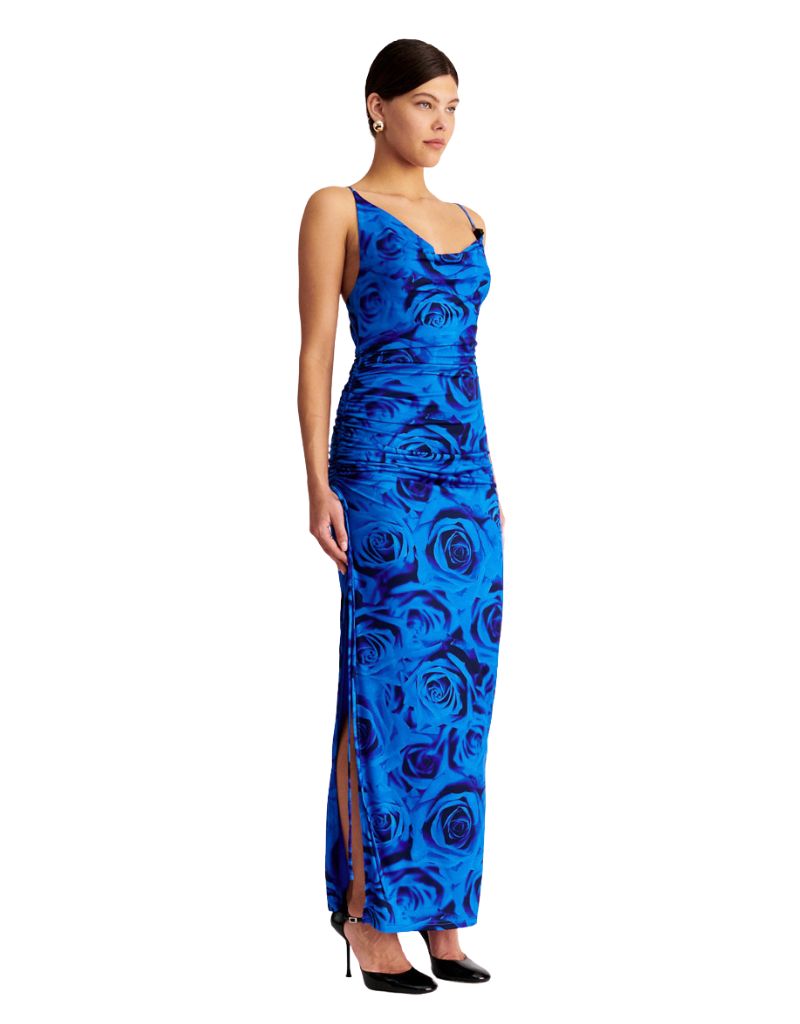 Verona Cowl Neck Maxi Blue Rose