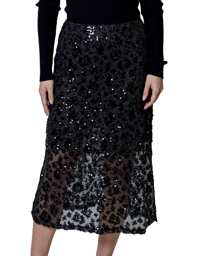 Sequin Skirt Black