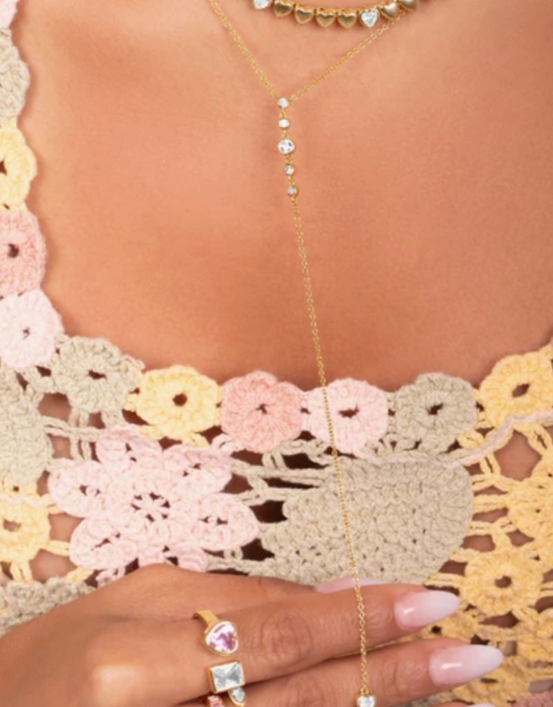 Bezel Heart Dropping Lariat