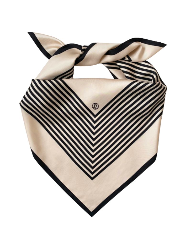 No. 1 Sand and Black Scarf 90cm