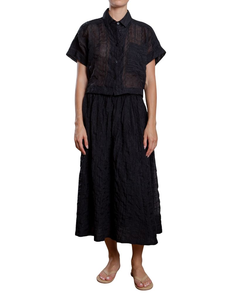 Claudia Skirt in Embroidery Black