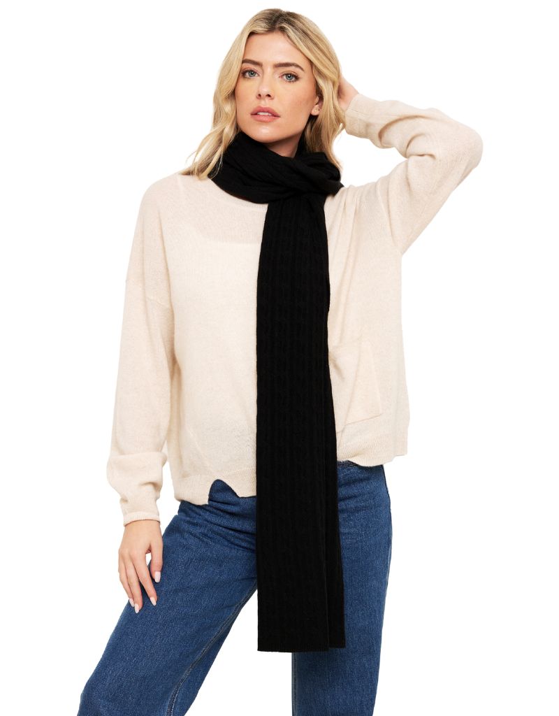 Cable Scarf Black