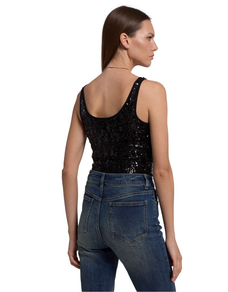 Dina Sequin Bodysuit Black