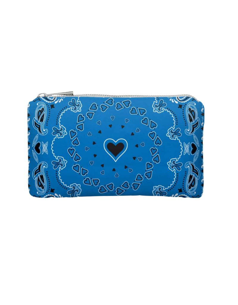 Mini Zipper Pouch Sky Blue Bandana
