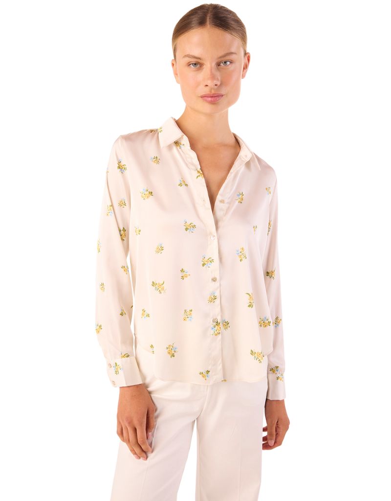 Celine Top Spaced Ditsy Ivory