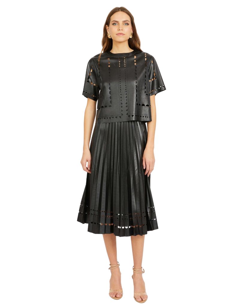 Anisa Top in Black Vegan Leather