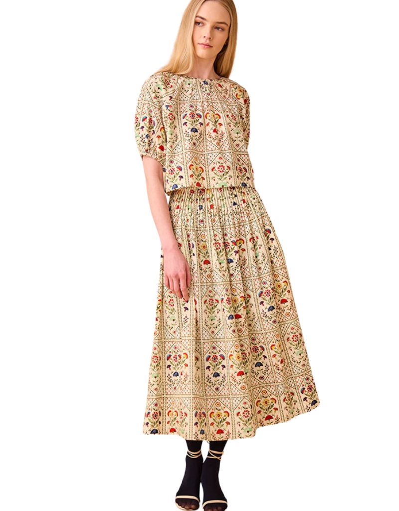 Claudia Top Cream Trellis