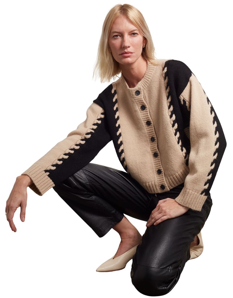 Daria Cardi Pale Camel Black Combo
