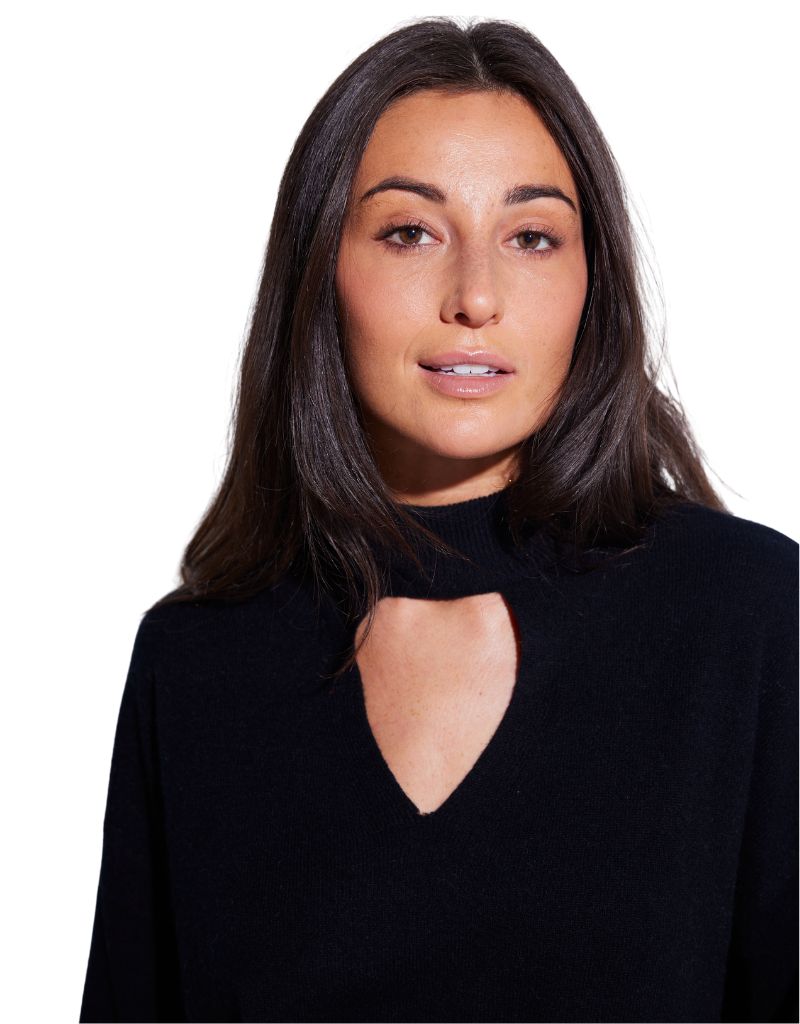 Isola Chunky Mock Neck Black