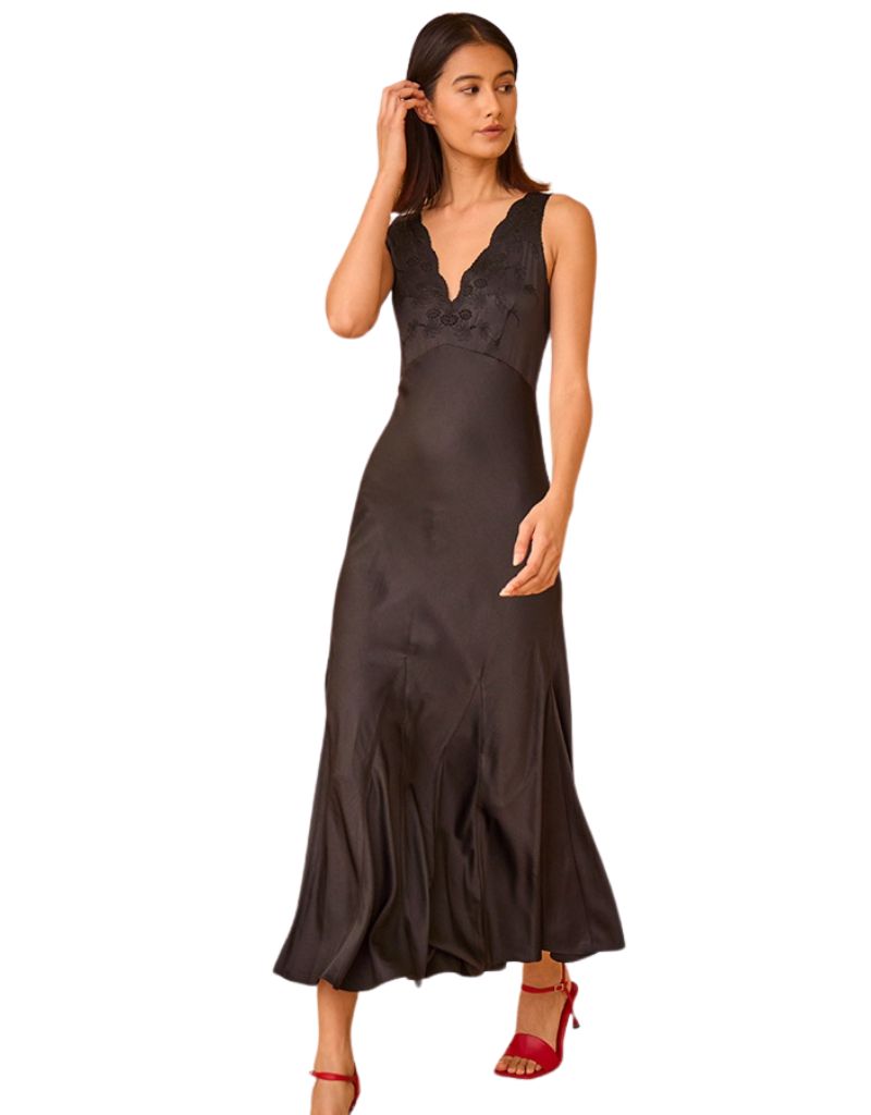 Lulu Dress Embroidered Satin