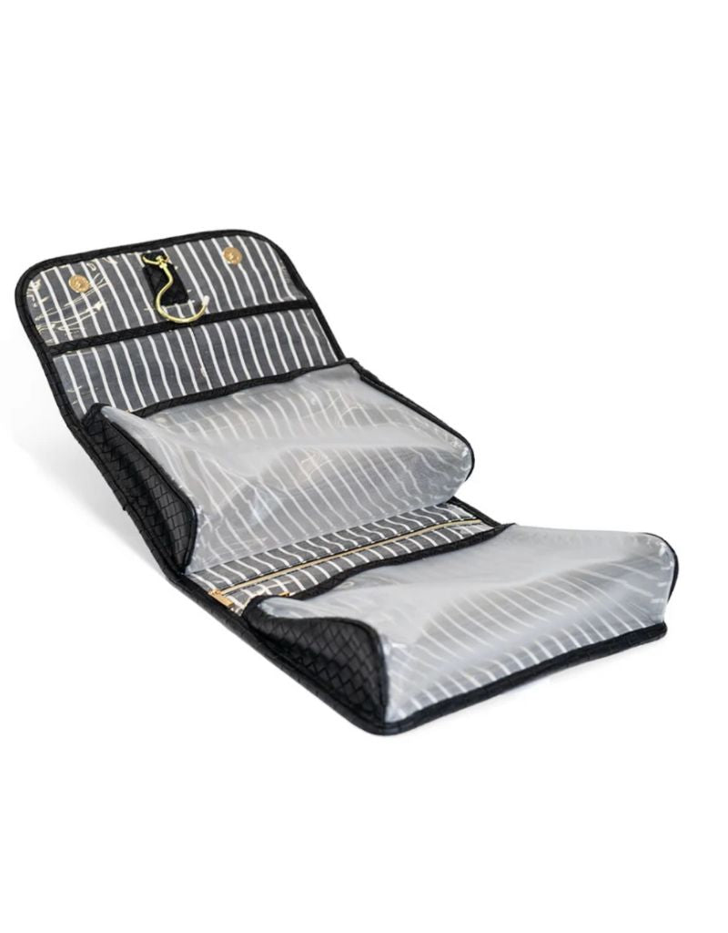 Luxe Hanging Toiletry Case Woven Jet