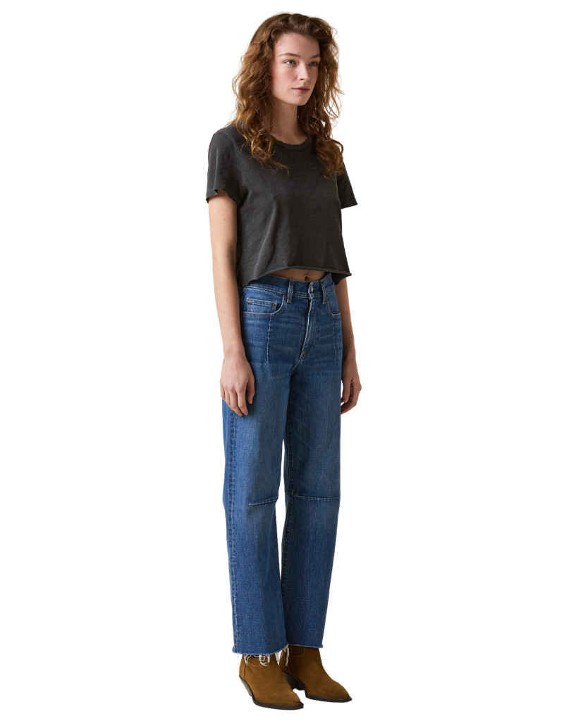 Pixie Ankle Fray Mid Rise Bohemian Blue